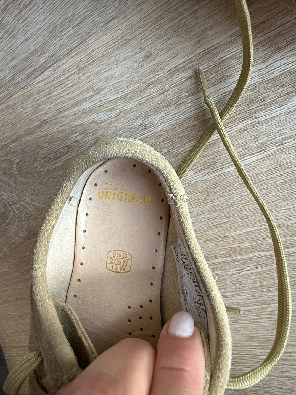 Clarks Kids Moccasin Style Suede Shoes in Tan